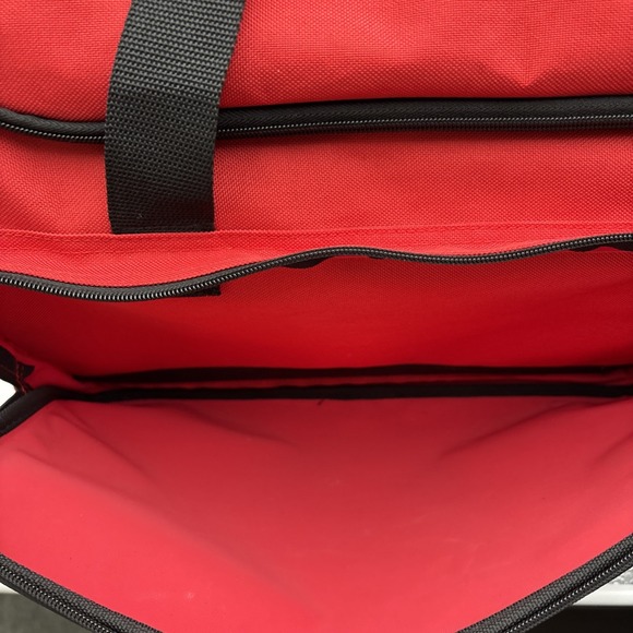 Ralph Lauren Fragrances POLO Duffle Bag LARGE Pony Logo 2 Red Gym Traveler NEW - Picture 10 of 13